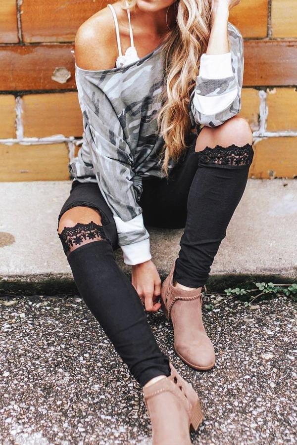 elveswallet Lace Cut Out Skinny Pants