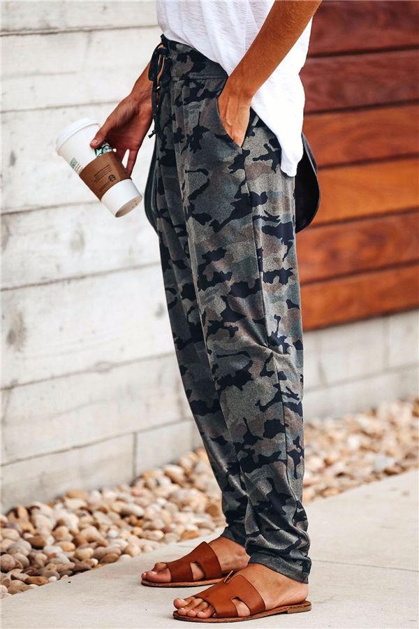 elveswallet Leisure Camouflage Drawstring Pants