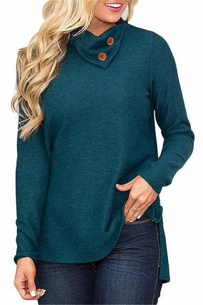 elveswallet Light Knit Turtleneck Solid Color Sweater