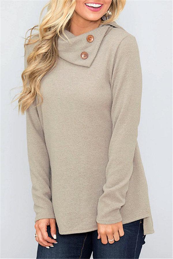 elveswallet Light Knit Turtleneck Solid Color Sweater