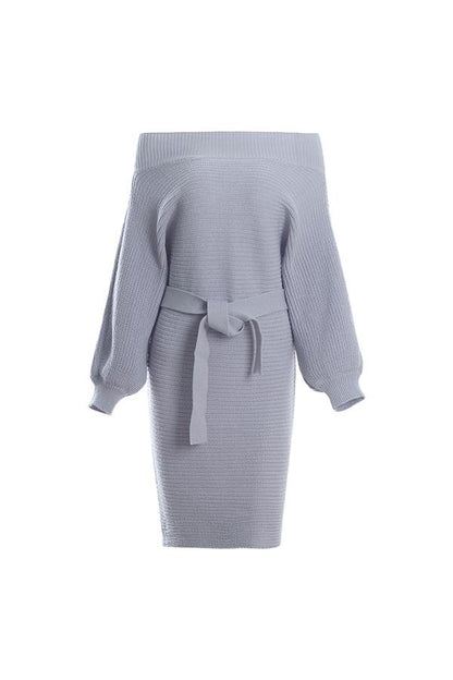 elveswallet Off The Shoulder Batwing Sleeve Sweater Dress