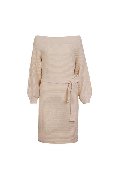 elveswallet Off The Shoulder Batwing Sleeve Sweater Dress