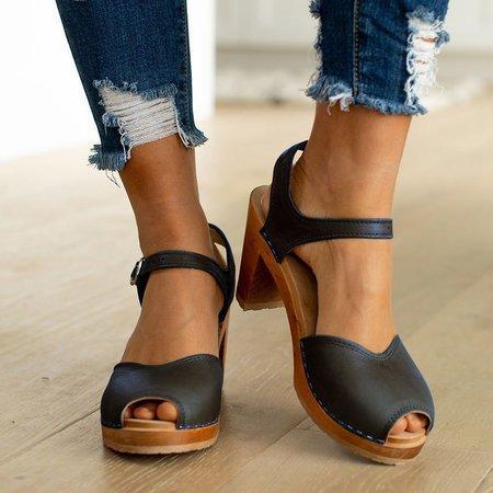 elveswallet Orange Peep Toe Casual Sandals