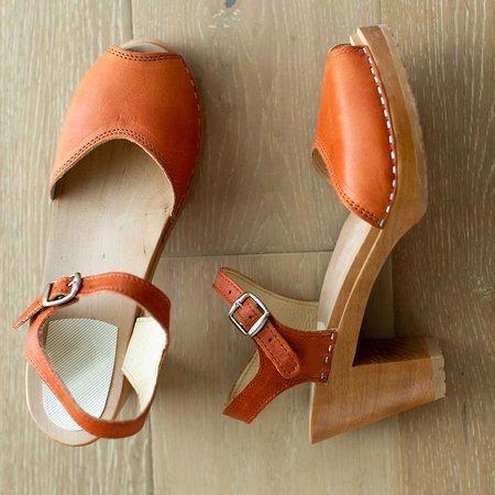 elveswallet Orange Peep Toe Casual Sandals