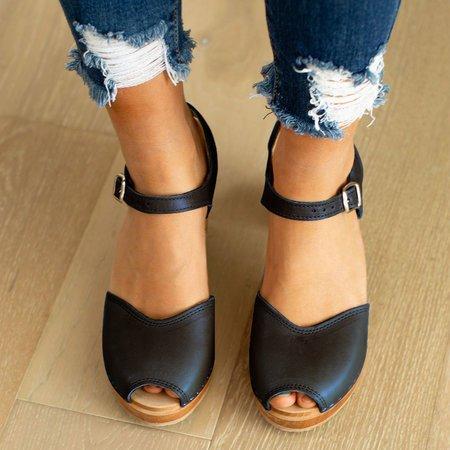 elveswallet Orange Peep Toe Casual Sandals