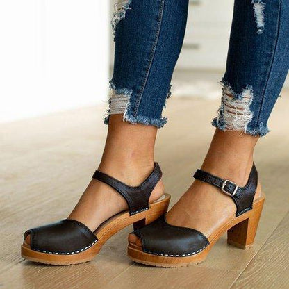 elveswallet Orange Peep Toe Casual Sandals