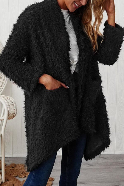 elveswallet Plush Long Sleeve Irregular Coat