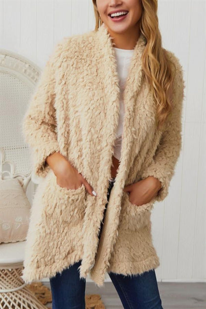 elveswallet Plush Long Sleeve Irregular Coat