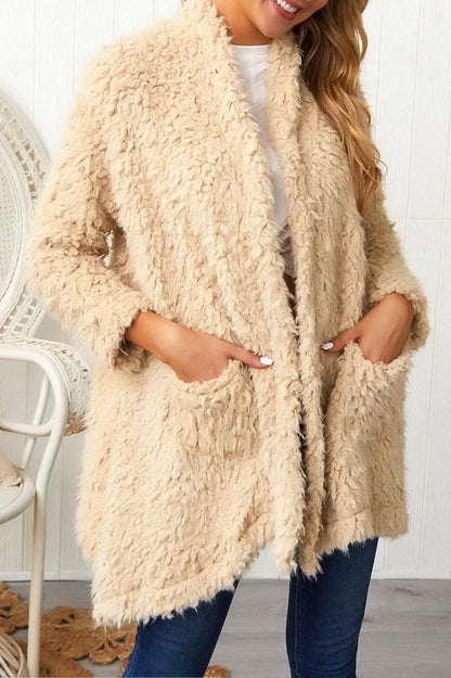 elveswallet Plush Long Sleeve Irregular Coat