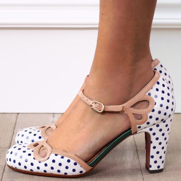 elveswallet Polka Dot Hollow High Heel Sandals