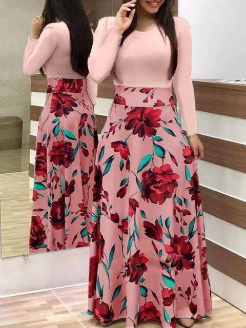 Long Maxi Dress Elegant Print Party Dress Polka Dot Dress Women Spring Short Sleeve Dress Ladies Big Size Dress 5XL Plus Size