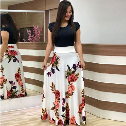 Long Maxi Dress Elegant Print Party Dress Polka Dot Dress Women Spring Short Sleeve Dress Ladies Big Size Dress 5XL Plus Size