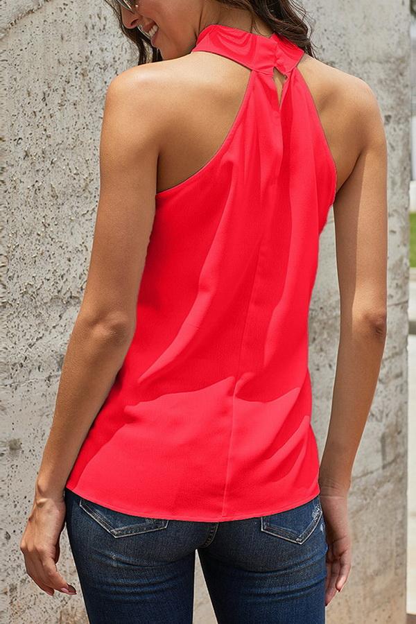 elveswallet Sleeveless Halter-Design Loose Pure-color Jacket