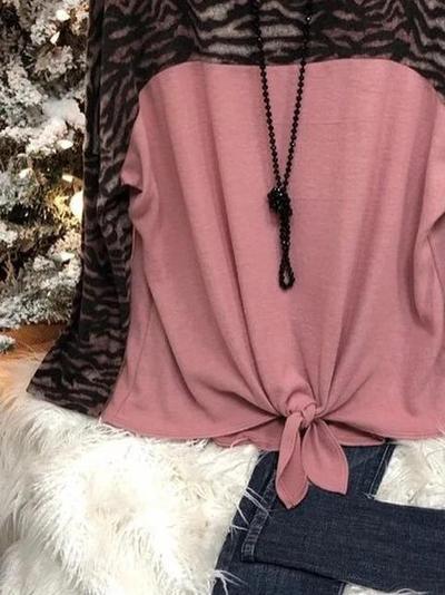 Lace Patchwork Long-sleeved Crew -neck Blouse