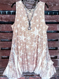 Star Pattern Casual Style Soft Pure Color Lace Top