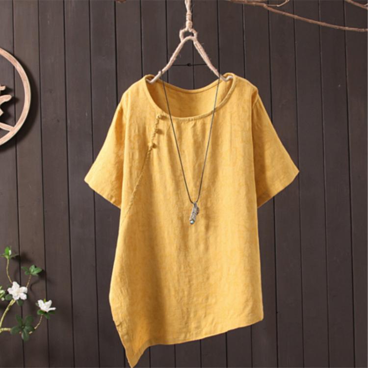 Loose Round Neck Short Sleeve Shirt And T-Shirt
