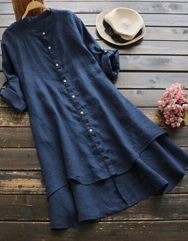 Long Sleeve Shirt With Solid Color Buttons