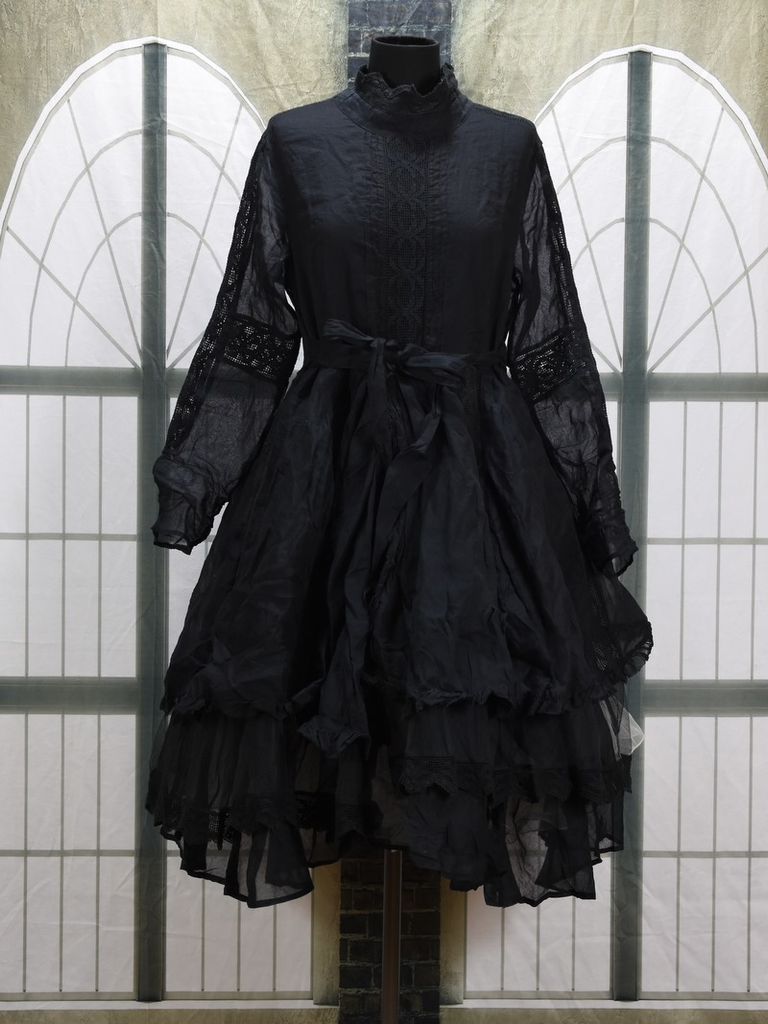 ElveswalletCotton Linen Vintage Irregular Hem Lace Up Dress