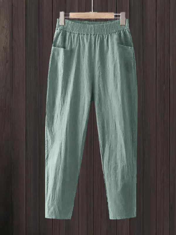 Women's Minimalist Linen Pants With Pockets