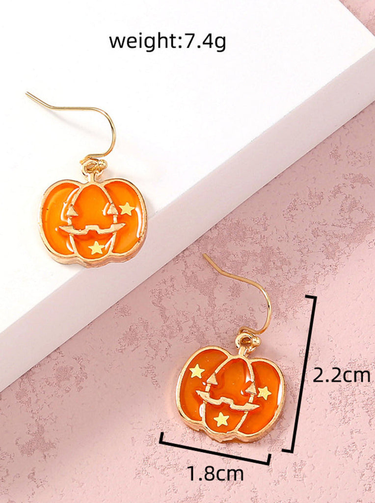 Elveswallet Pumpkin Hook Earrings