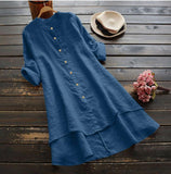 Long Sleeve Shirt With Solid Color Buttons