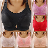ElveswalleT New Women's Fashion No Steel Ring Large Size Underwear Thin Bra Comfortable Solid Color Gathered High Quality Bra
