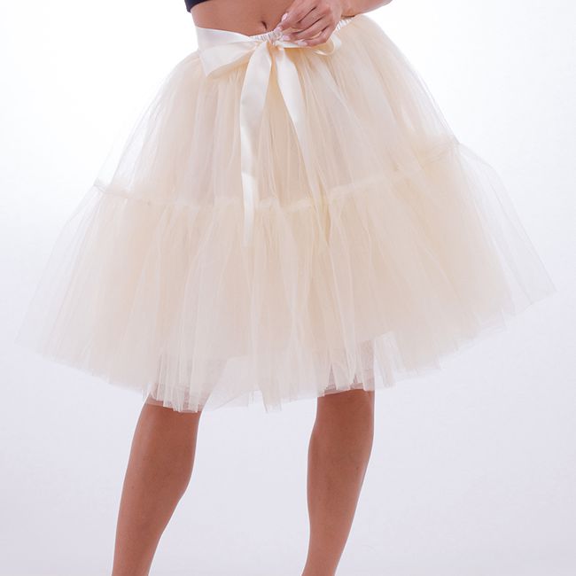 ElveswalleT   Petticoat 5 Layers 60cm Tutu Tulle Skirt Vintage Midi Pleated Skirts Womens Lolita Bridesmaid Wedding faldas Mujer saias jupe