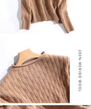 100% Merino Wool Cashmere Sweater Women Winter Warm O-Neck Long Sleeve Ladies Pullover knitted Autumn Jumper Vintage Sweater
