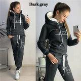 Two Piece Sets Casual Tracksuit Women Hooded Pullover Hoodies and Pants Suit Outfits Female Sweatshirts Autumn Spring Tracksuits