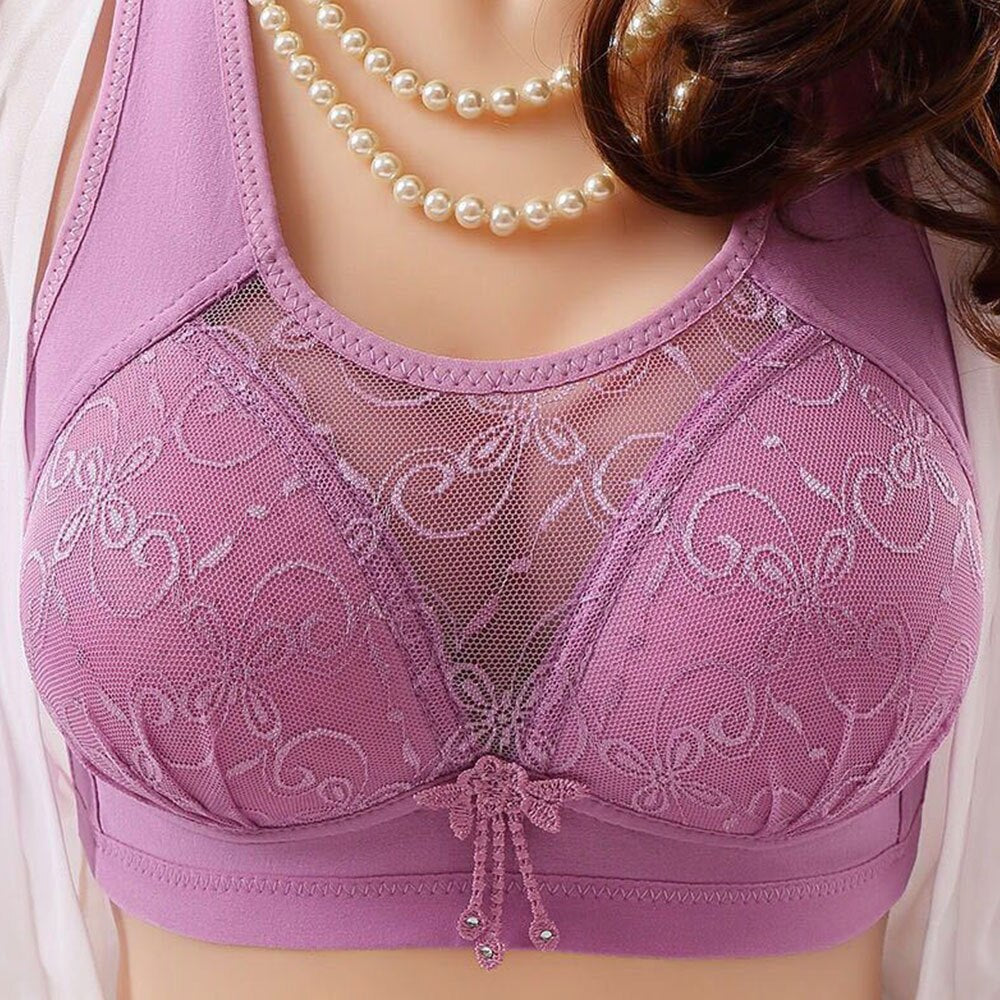 ElveswalleT New No Rims Women Bras Seamless Lace Tube Top Anti-glare Breathable Comfort Large Cup Plus Size Women's Wireless Underwear
