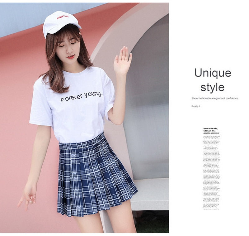 Fashion Kawaii Summer Women Skirts High Waist Cute Sweet Girl's Pleated Skirt Korean Style Mini Skirts for Women