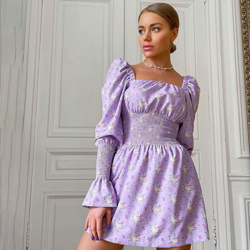 Printed digital new French dress