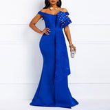 Bodycon Sexy Women Dress Elegant African Ladies Mermaid Beaded Lace Wedding Evening Party Maxi Dresses New Year Clothes