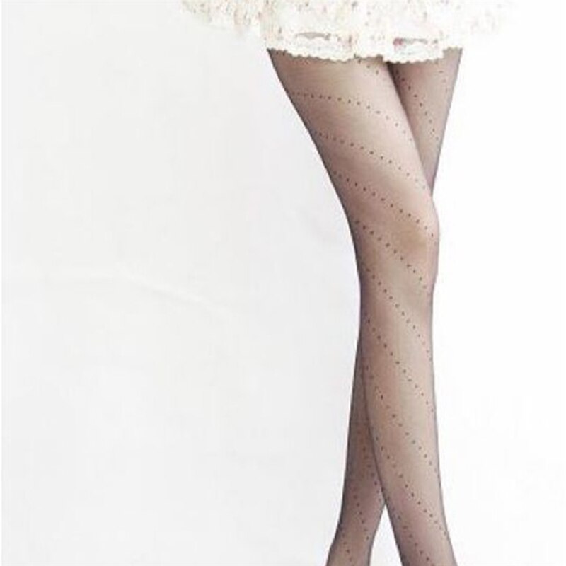 New Women Tights Black Dots Heart Pattern Whole Seamless Sexy Tights Female Ladies Thin Summer Tights Fashion