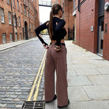 Brown Vintage Baggy Jeans Women 90s Streetwear