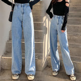 ElveswalleT streetwear high waist women's fashion jeans woman girls women wide leg pants trousers female trousers denim bagge mom jeans