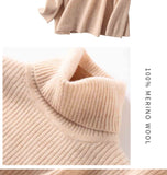 100% Merino Wool Turtleneck Women Sweater Autumn Winter Warm Soft Jumper Women   Knitted Pullover Femme Cashmere Sweater Knit