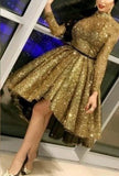 Evening Celebrity Prom Ball Gown Dresses   Woman Party Night Short Elegant Plus Size Arabic Dubai Gold Formal Dress