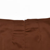 Turn-down Collar Button Women Two Piece Set Brown Long Sleeve Top High Waist Skirt Women Autumn Sexy Slim Office Outfits