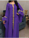Jalabiya Kaftan Arabic Dress For Women Dubai Turkey Abaya Embroidery Loose Djellaba Muslim Fashion Islamic Clothing White