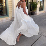 Celmia Summer Dress Women Sexy Short Sleeve Ruffled Maxi Long Dress Casual Loose Solid Pleated Beach Vestido Robe Plus Size