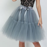 ElveswalleT   Petticoat 5 Layers 60cm Tutu Tulle Skirt Vintage Midi Pleated Skirts Womens Lolita Bridesmaid Wedding faldas Mujer saias jupe