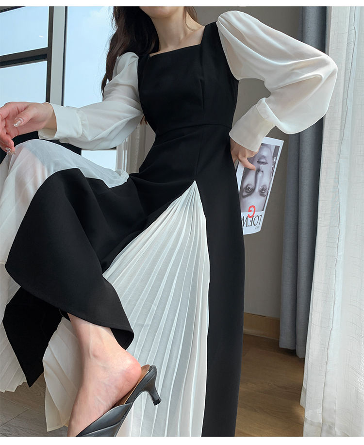 Office Lady Black Elegant Dress Women French Vintage Midi Dress Casual Party One Piece Dress Korean Fashion Autumn Chic
