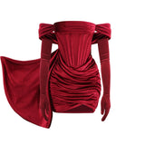 ElveswalleT Spring Outfits   Trends Draping Off Shoulder Corset Dress High Quality Christmas Summer Bodycon Dress Women Sexy Evening Club Dress Outfit