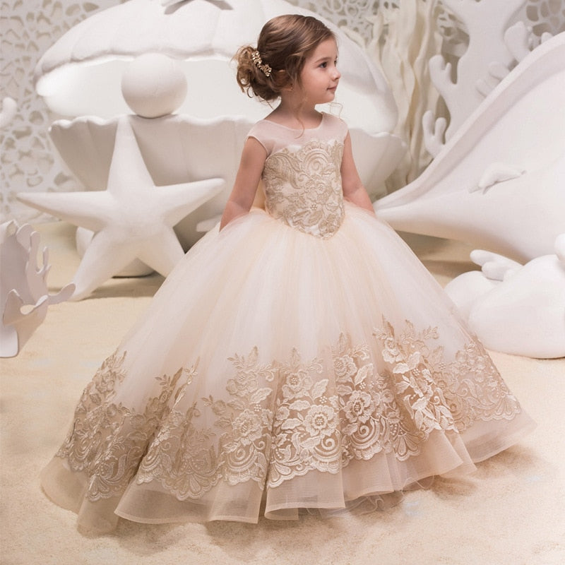ElveswalleT Teen Girls Dresses for Party Wedding Ball Gown Princess Bridesmaid Costume Dresses for Kids Clothes Girl Children's Dresses