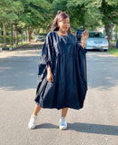 Women Loose Dresses O Neck Pleated Casual Fashion Large Size Ladies Female African Fashion Spring Summer New Baggy Robes