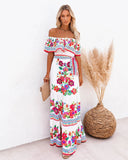 Floral Print Dress Slim Sexy Off The Shoulder Long Dress Irregular Female Streetwear New Dress Casual Autumn And Winter