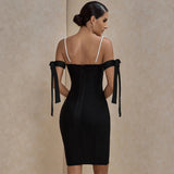 Bandage Dress summer women's Black Bodycon Dress Ladies purple white red Off Shoulder Sexy Club Party Dress evening Outfits