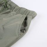 Joggers Baggy Wide Leg Sweatpants Sets Loose Drawstring Low Waist Streetwear Cargo Pants Turtleneck Top 2 Piece Set