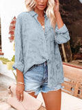 Women's Cotton Shirt Blouse Women   Elegant Spring Candy Colors Basic Top Turn-down Collar Long Sleeve Solid Button Blouses